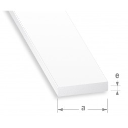 Fer plat PVC blanc 30 x 5mm L.1m - CQFD