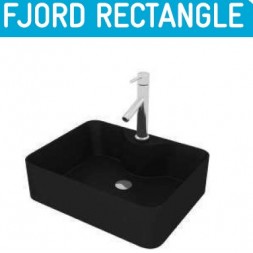 Vasque céramique rectangle à poser Noire FJORD 48X37X13.5CM- AURLANE