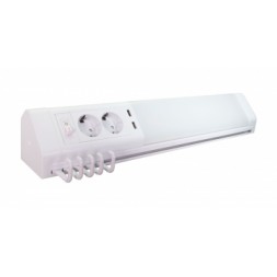 Applique LED blanc + prise + 2 ports USB + crochets amovibles 11w - TIBELEC