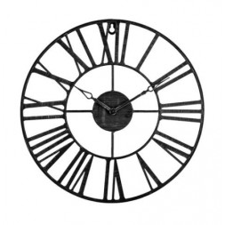 Horloge métal vintage noir 36.50cm - ATMOSPHERA