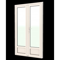 Porte fenêtre 2 battants aluminium blanc vitre 6 mm 1400 x 2145 mm