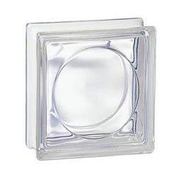 Brique de verre transparente ronde C1 19 x  19 x 5cm