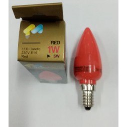 Ampoule LED flamme rouge 1w E14  (DEEE 0.10€)
