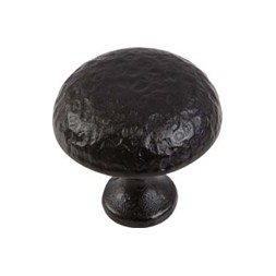 Bouton de meuble 38mm style artisanal vieux fer forgé noir