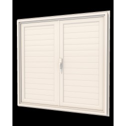 Volet fenêtre 2 battants aluminium blanc 1000x1000 mm - ALUSINAN