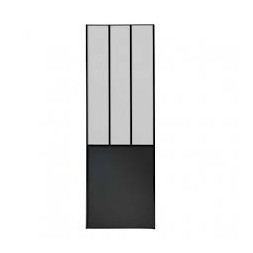 Porte de placard coulissante noire style verrière 2500 x 908mm  - OPTIMUM