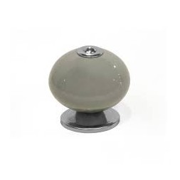 Bouton de meuble boule gris foncé porcelaine H.38 X L.40 X P.40mm