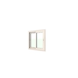 Fenêtre coulissante 2 vantaux aluminium blanc vitre 6mm 800 x 820 mm