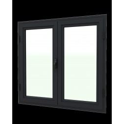 Fenêtre ouvrant à la Française Haute Qualité 2 battants aluminium noir 1200x1150 mm
