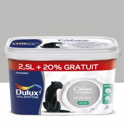 Crème de couleur Béton gris 2,5L+20% finition satin - DULUX VALENTINE