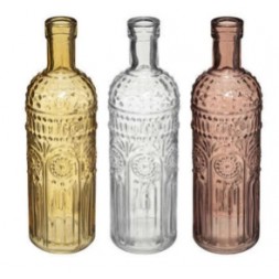 Vase bouteille en verre couleurs assorties x3 - ATMOSPHERA