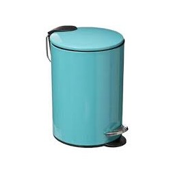 Poubelle de salle de bain à pédale "Softclose" 3L en métal  turquoise - 5 FIVE