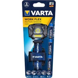 Lampe frontale LED Varta Work-Flex-Motion-Sensor H20 à pile(s) 58 g 20 h noir, bleu
