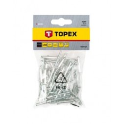 Rivet aluminium 4.8 x 14.5mm - 50 pièces - TOPEX