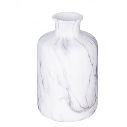 Vase déco effet marbre 17cm blanc