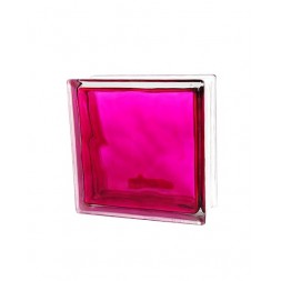 Brique de verre rose 19 x 19 x 8 cm