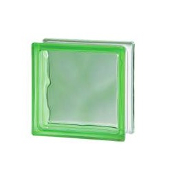 Brique de verre vert clair 19 x 19 x 8 cm