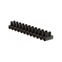 Domino électrique noir 10 mm2 -12 plots - ZENITECH