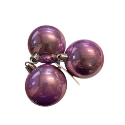 Boule de noël perle lilas 6x6x6cm - JUINSA