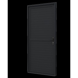 Volet 1 battant de porte aluminium noir 900 x 2165mm ouverture droit - ALUSINAN